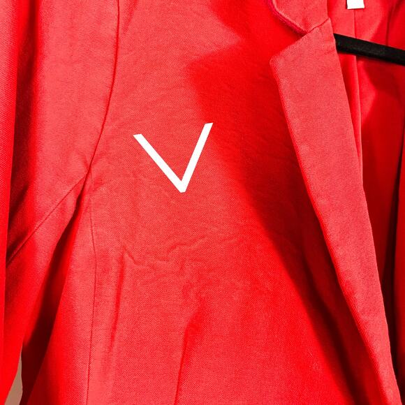 Derek Lam 10 Crosby Noah Blazer Red One-Button Jacket Cotton‎ Blend Sz 14 - Picture 10 of 14